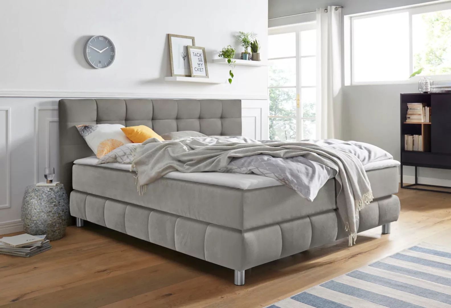 andas Boxspringbett "Salo", incl. Topper, 6 Breiten, 2 Härtegrade, TFK auch günstig online kaufen