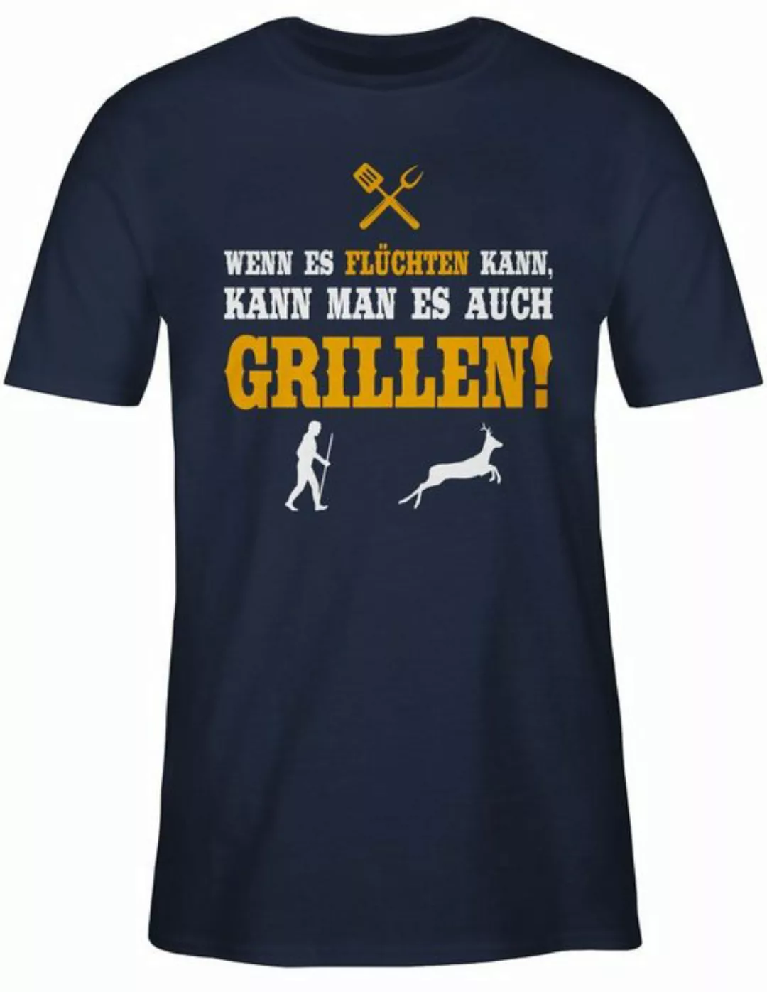 Shirtracer T-Shirt Wenn es flüchten kann Grillzubehör & Grillen Geschenk günstig online kaufen