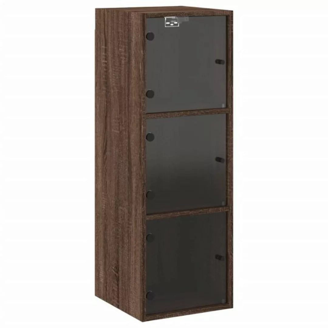 vidaXL Glashängeschrank Wandschrank mit Glastüren Braun Eichen-Optik 35x37x günstig online kaufen