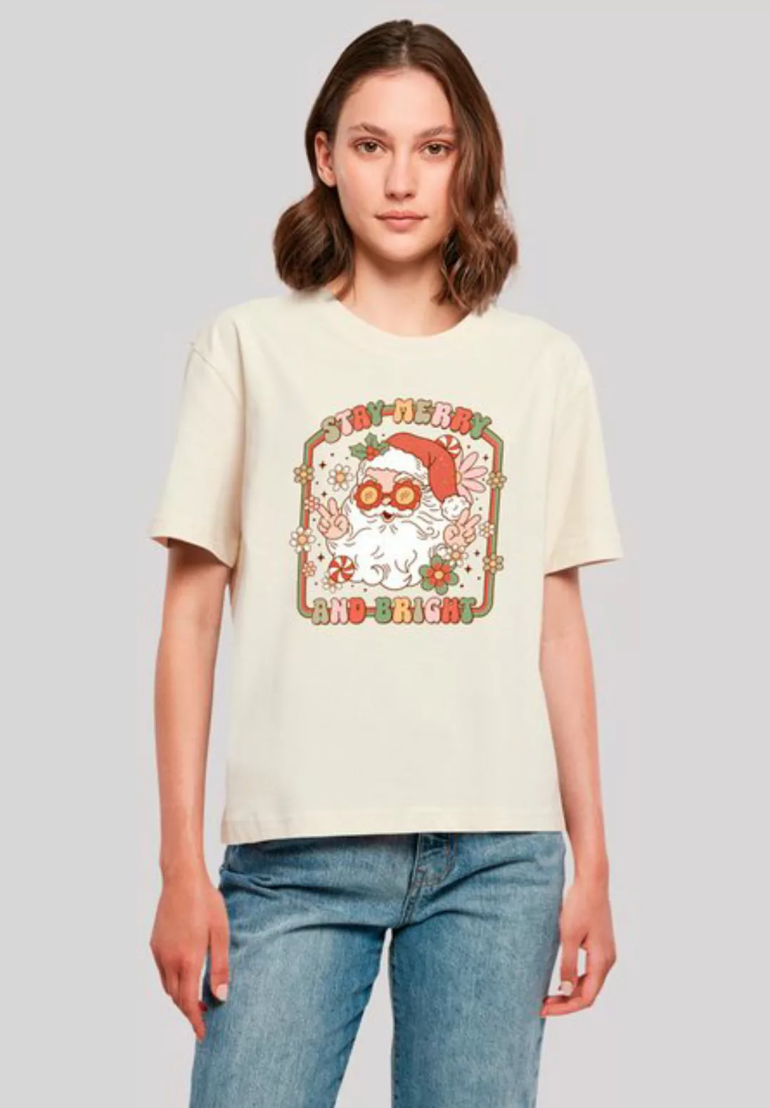 F4NT4STIC T-Shirt "Stay Merry And Bright Hippie Santa", Premium Qualität, W günstig online kaufen