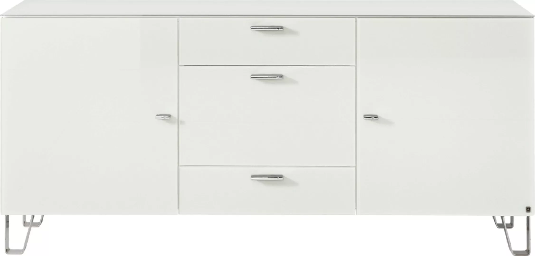 LEONARDO Sideboard "Cube", mit Sicherheitsglas und edlem MDF Holz, Breite 1 günstig online kaufen