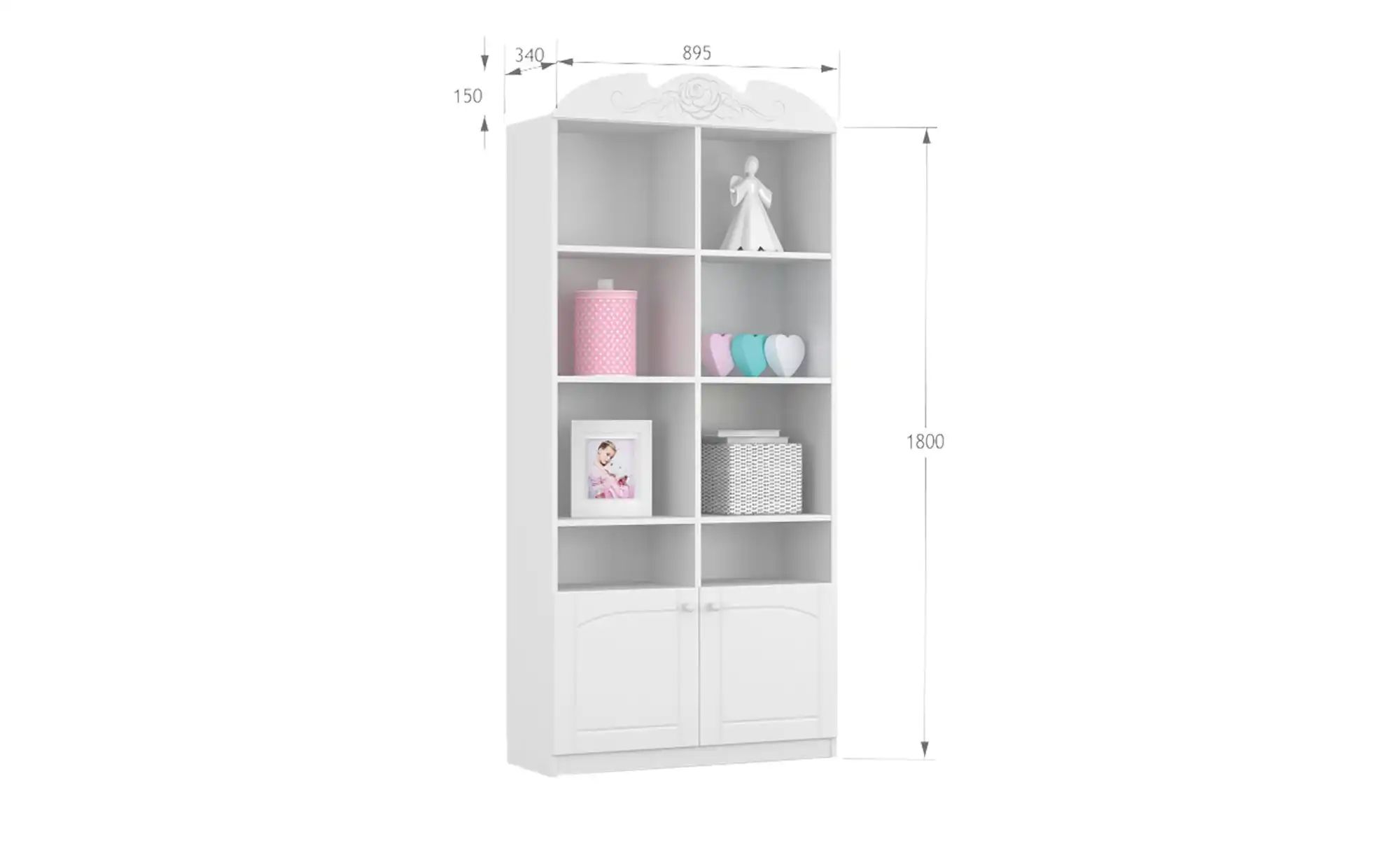 Regal  Bianco Fiori ¦ weiß ¦ Maße (cm): B: 59,5 H: 180 Regale > Bücherregal günstig online kaufen