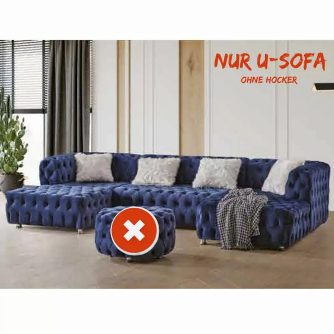 Benedo Chesterfield-Sofa Valentino U Ecksofa, ChesterfieldOptik günstig online kaufen