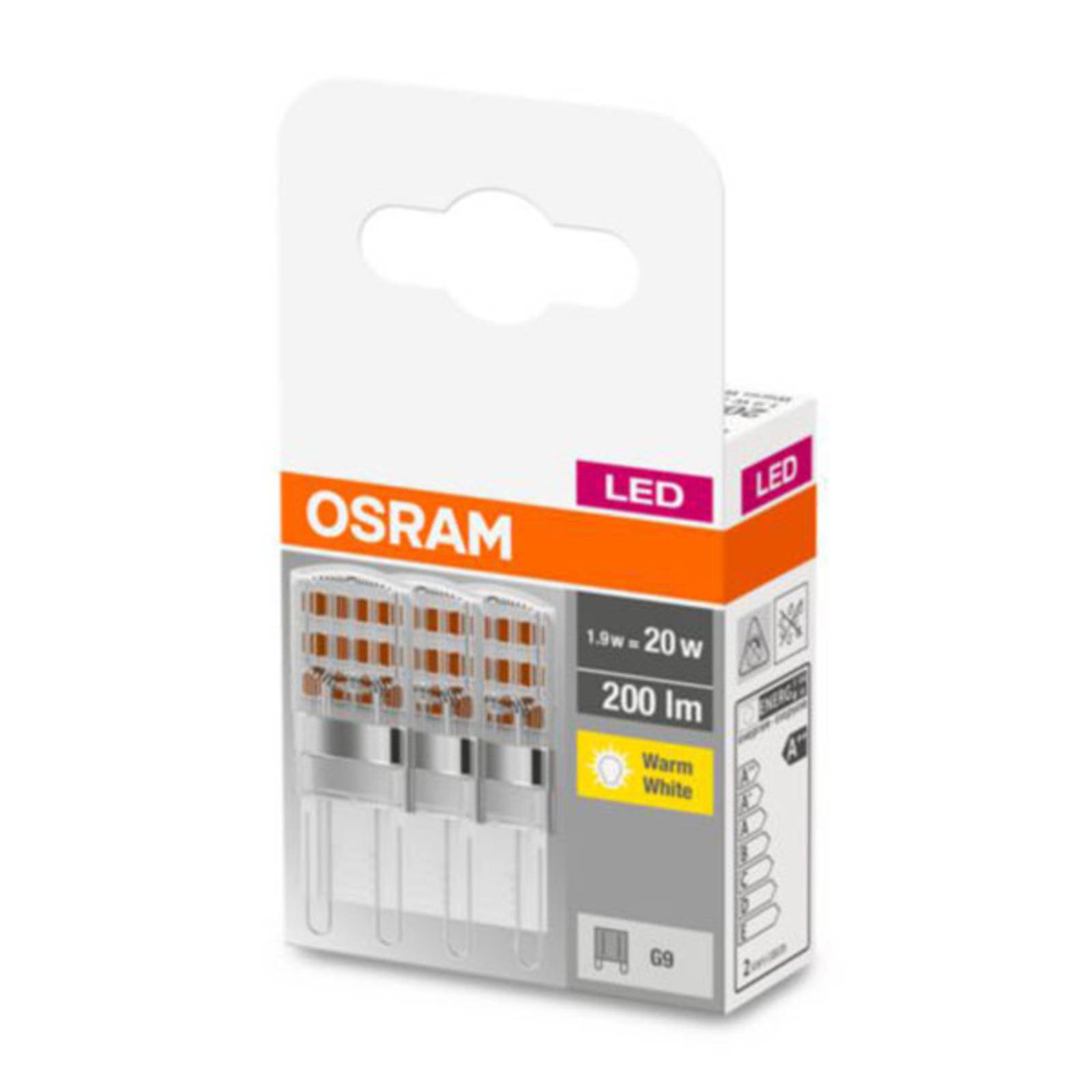 OSRAM LED-Stiftsockellampe G9 1,9W 2.700K klar 3er günstig online kaufen