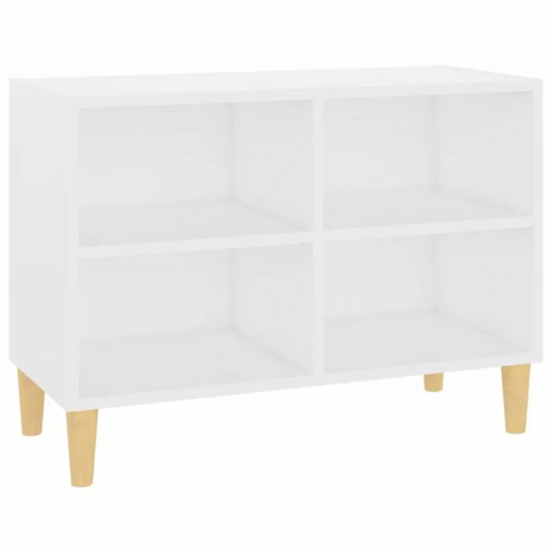 vidaXL TV-Schrank TV-Schrank mit Massivholz-Beinen Weiß 69,5x30x50 cm Lowbo günstig online kaufen