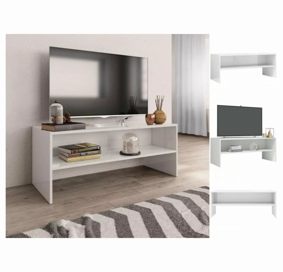 vidaXL TV-Schrank TV-Schrank Hochglanz-Weiß 100 x 40 x 40 cm Spanplatte Low günstig online kaufen