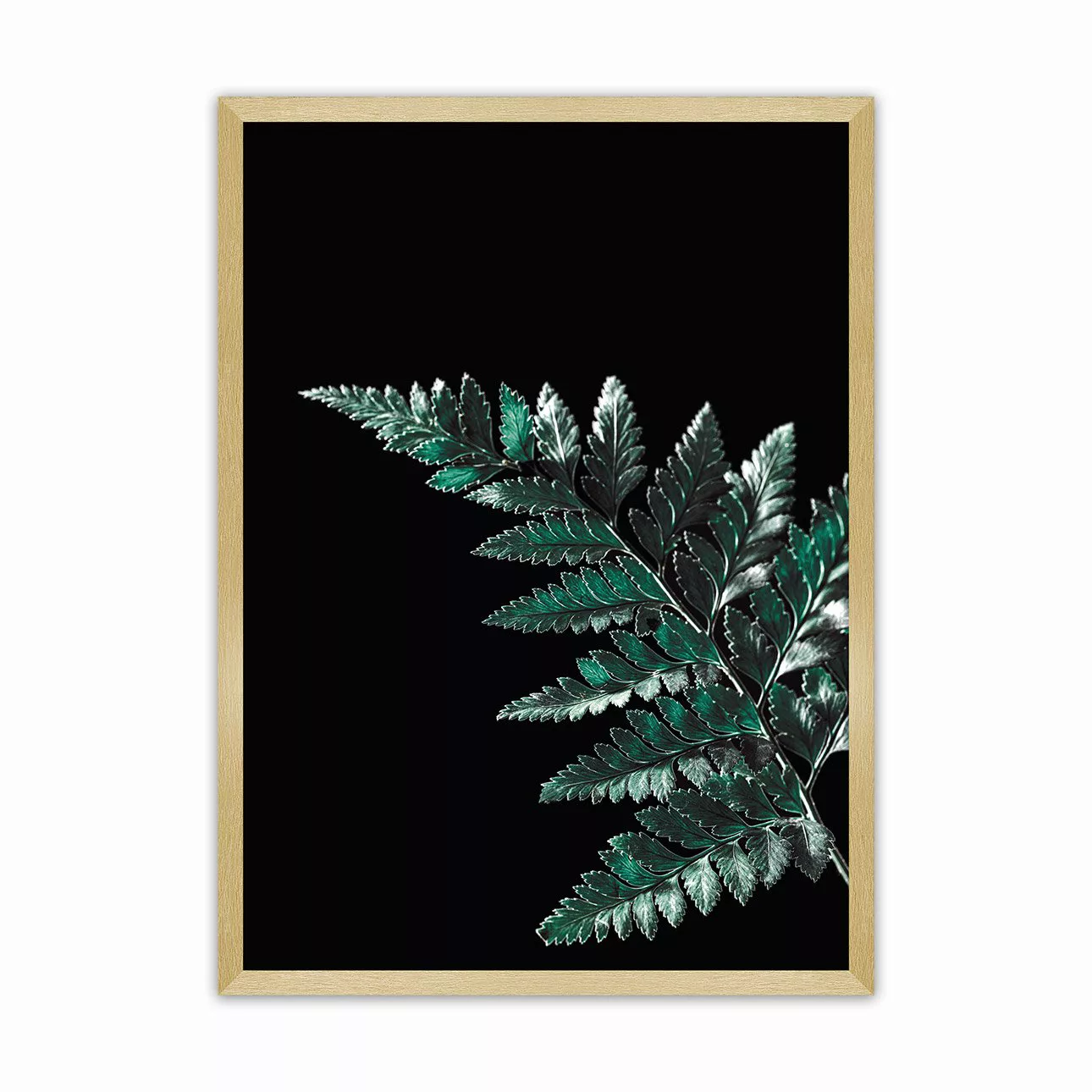 Poster Dark Fern Leaf, 40 x 50 cm, Rahmen wählen: gold günstig online kaufen