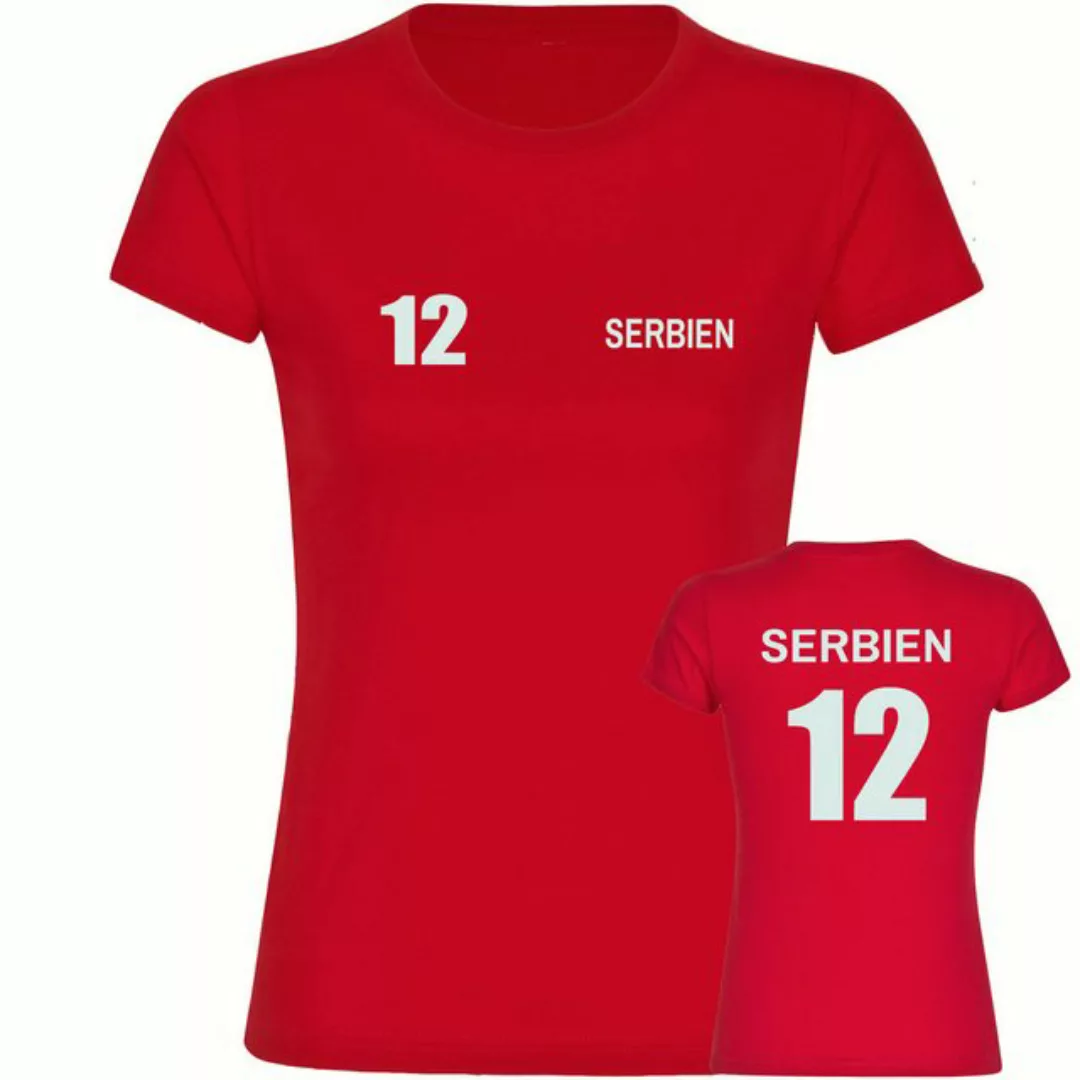 multifanshop T-Shirt Damen Serbien - Trikot Nummer 12 - Frauen günstig online kaufen