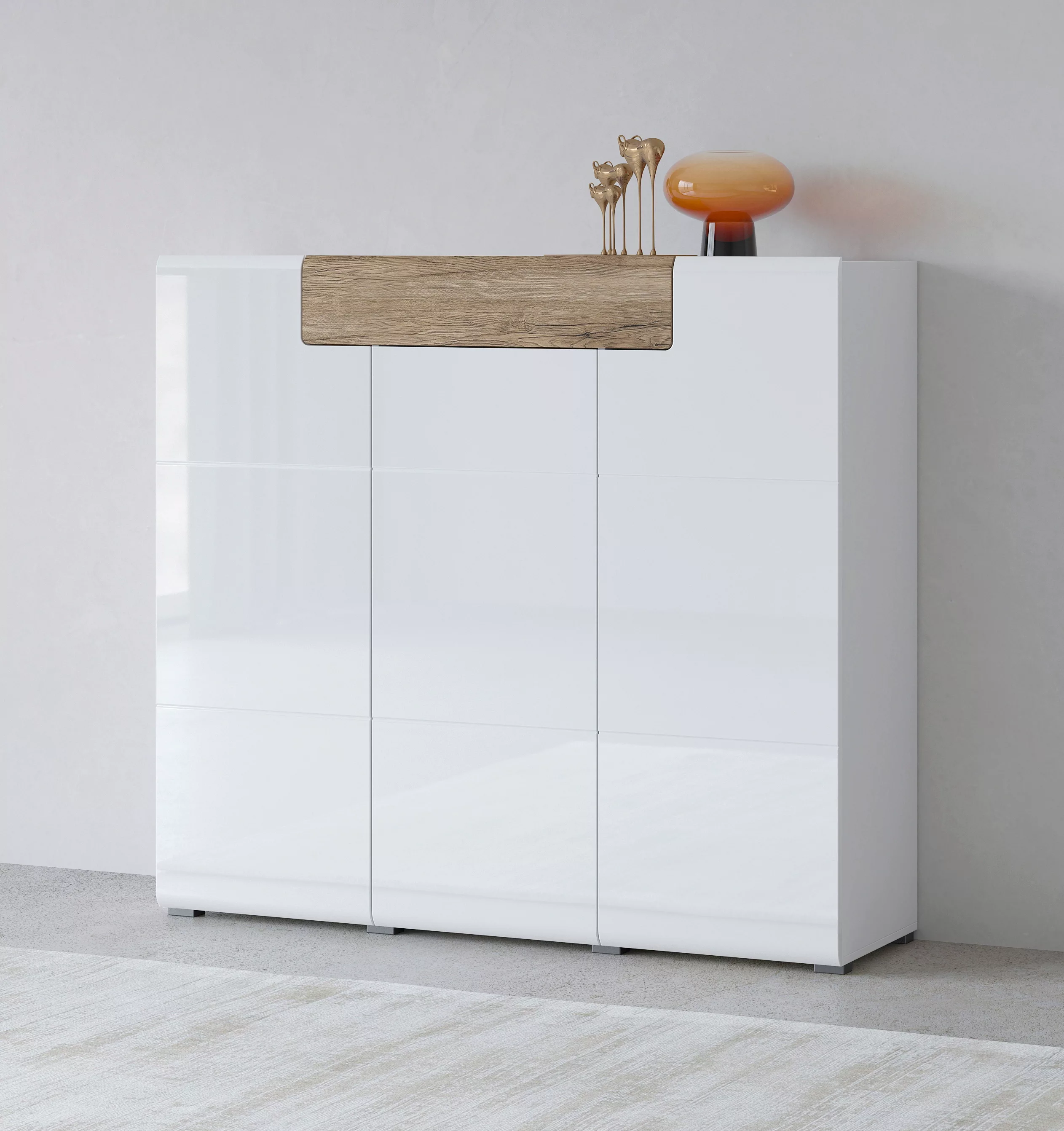 INOSIGN Highboard "Toledo,Breite 147,5 cm,trendige Hochkommode mit 3 Türen günstig online kaufen