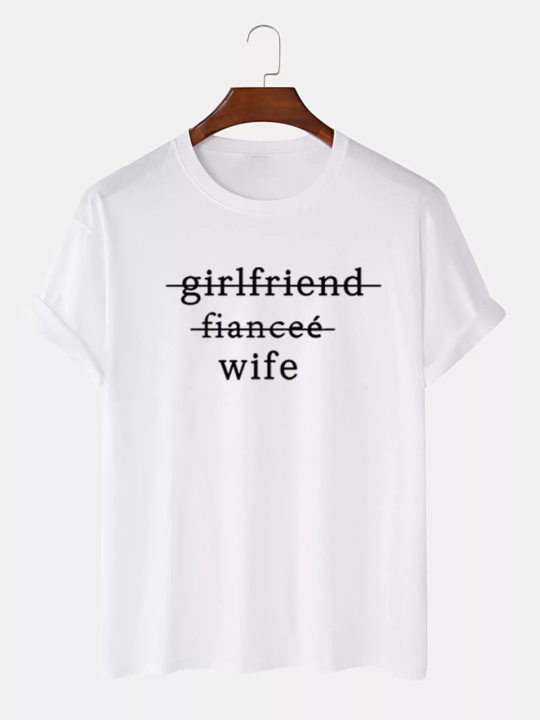 100% Baumwolle Fun Slogan Printed Casual T-Shirt günstig online kaufen