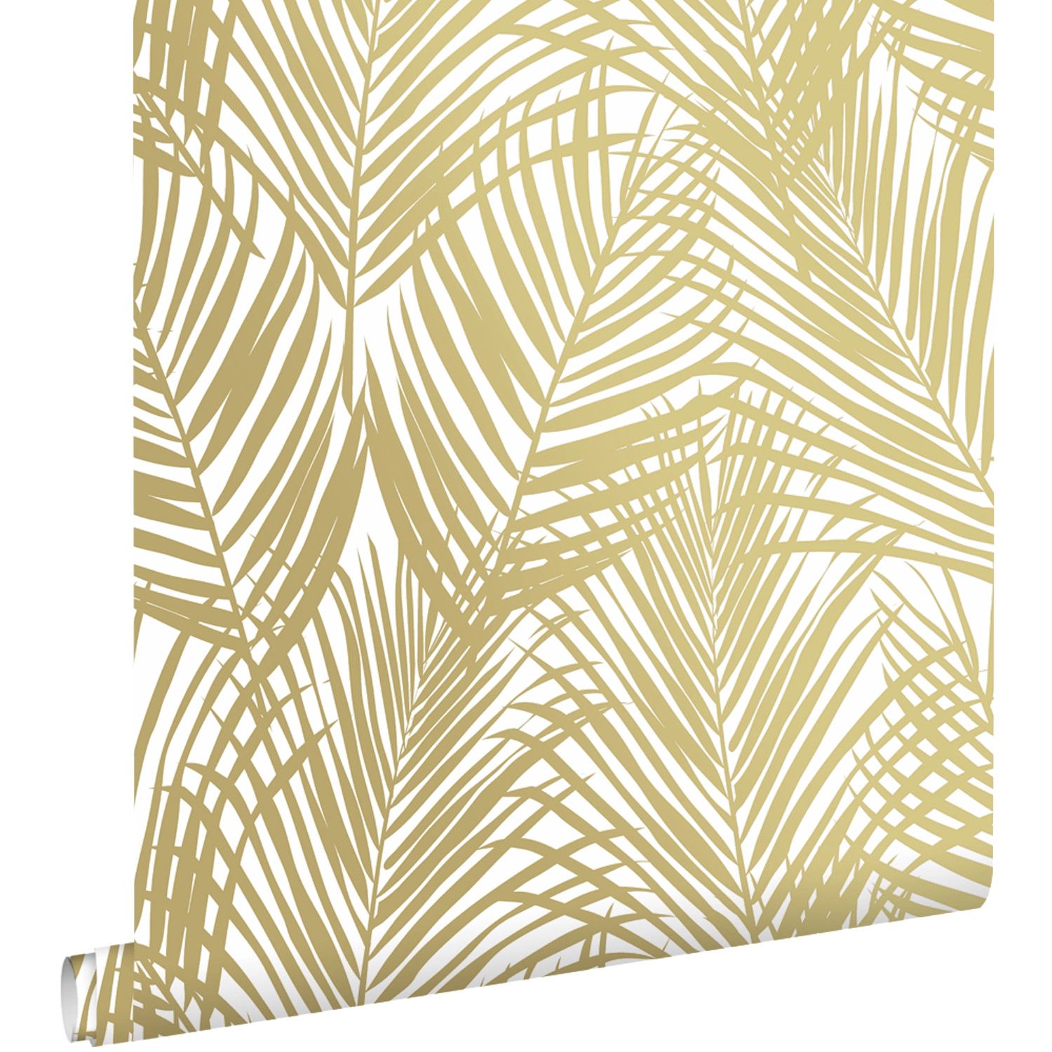 ESTAhome Tapete Palmblätter Gold und Weiß 0,53 x 10,05 m 139301 günstig online kaufen