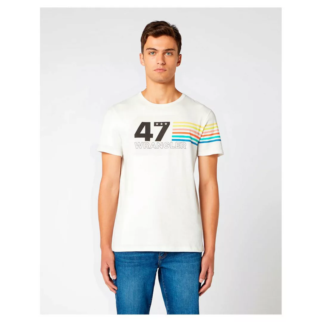 Wrangler Rainbow Kurzärmeliges T-shirt L Off White günstig online kaufen