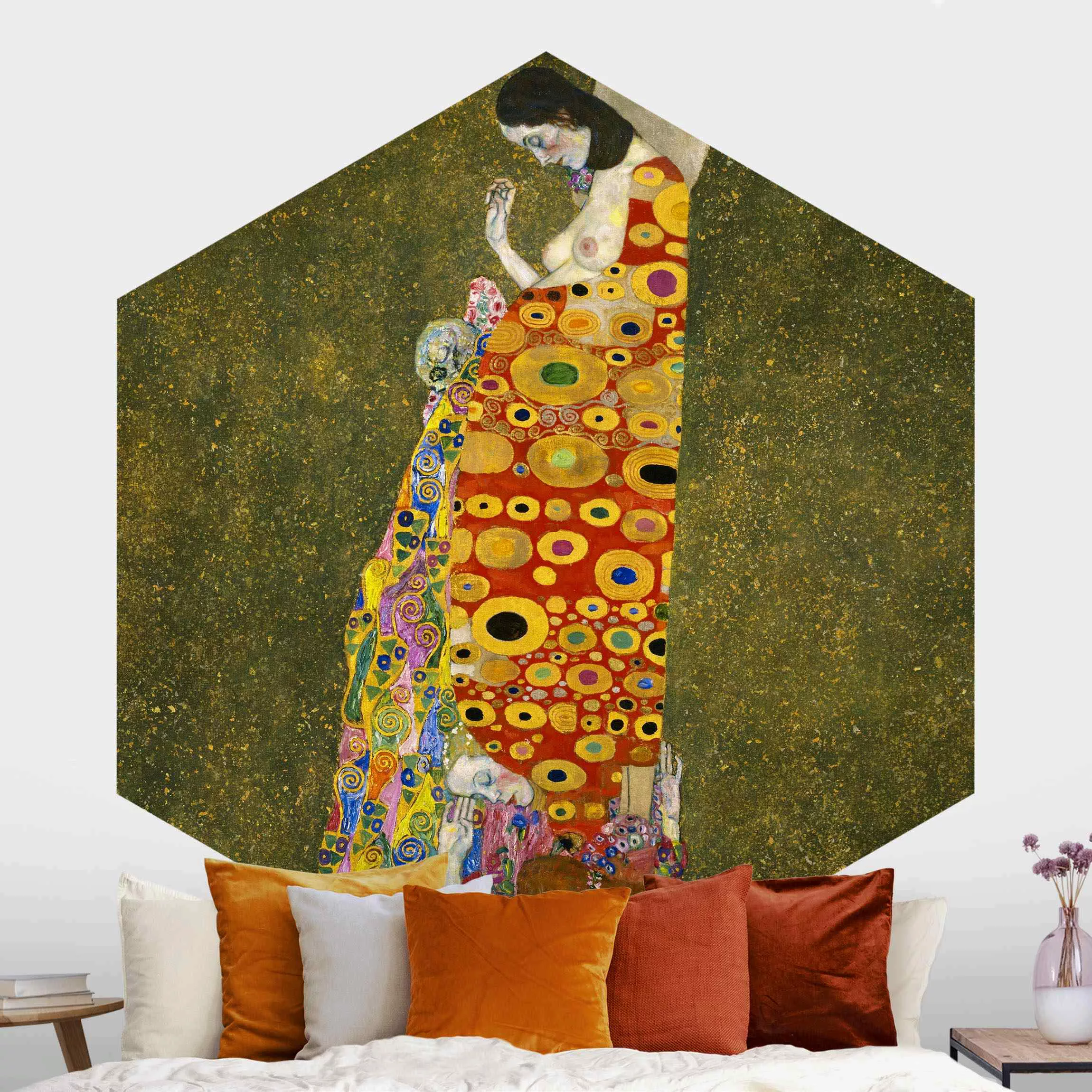 Hexagon Fototapete Gustav Klimt - Die Hoffnung II günstig online kaufen