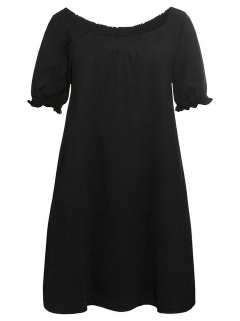 Sheego Jerseykleid "Große Größen", mit Smok-Ausschnitt und Puffärmeln günstig online kaufen