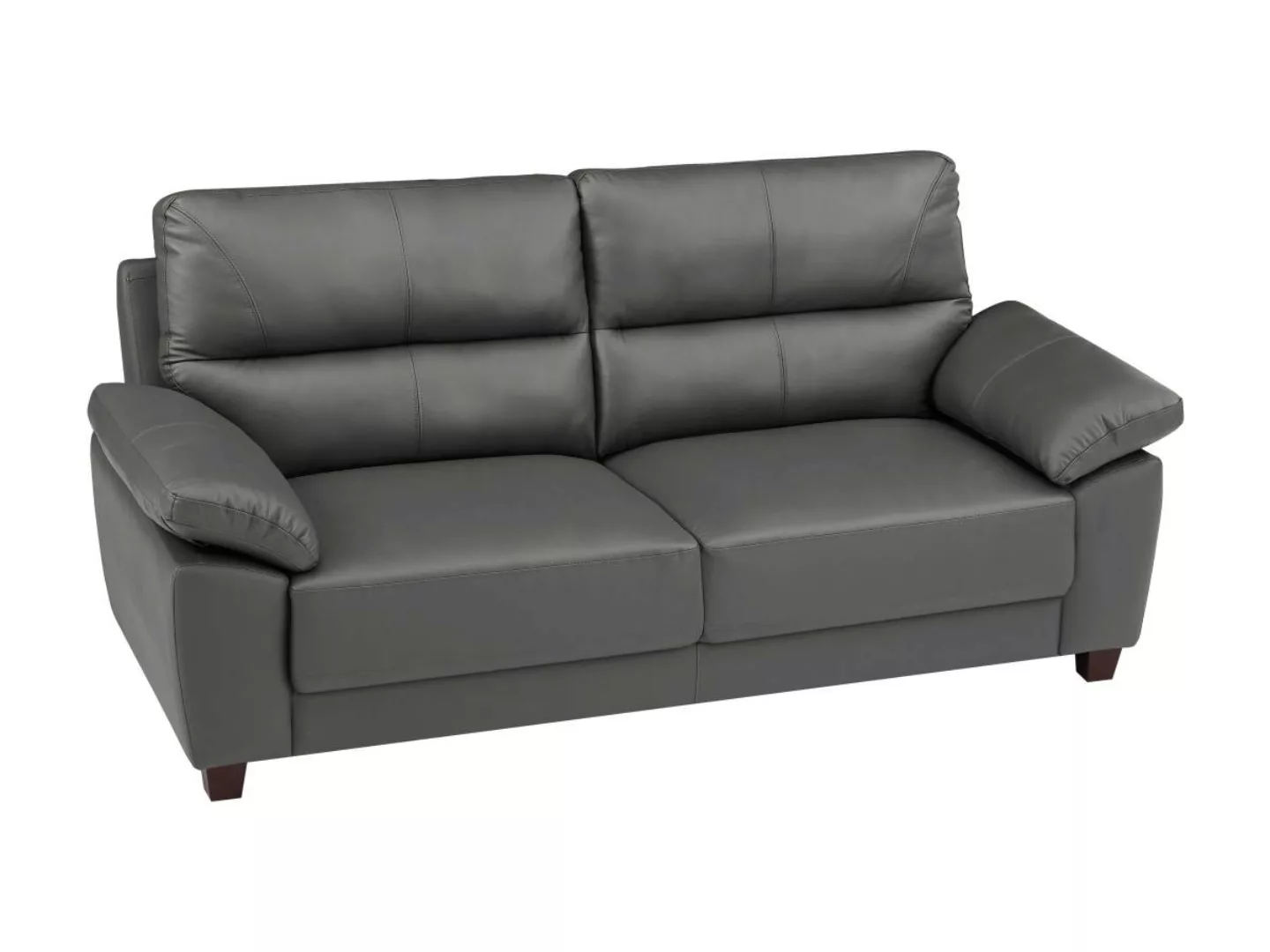 Sofa 3-Sitzer - Leder - Anthrazit - TASANI günstig online kaufen