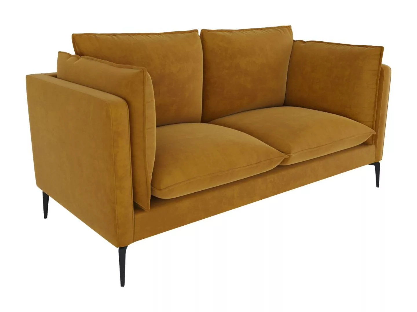 Sofa 2-Sitzer - Samt - Senfgelb - KESTREL II günstig online kaufen