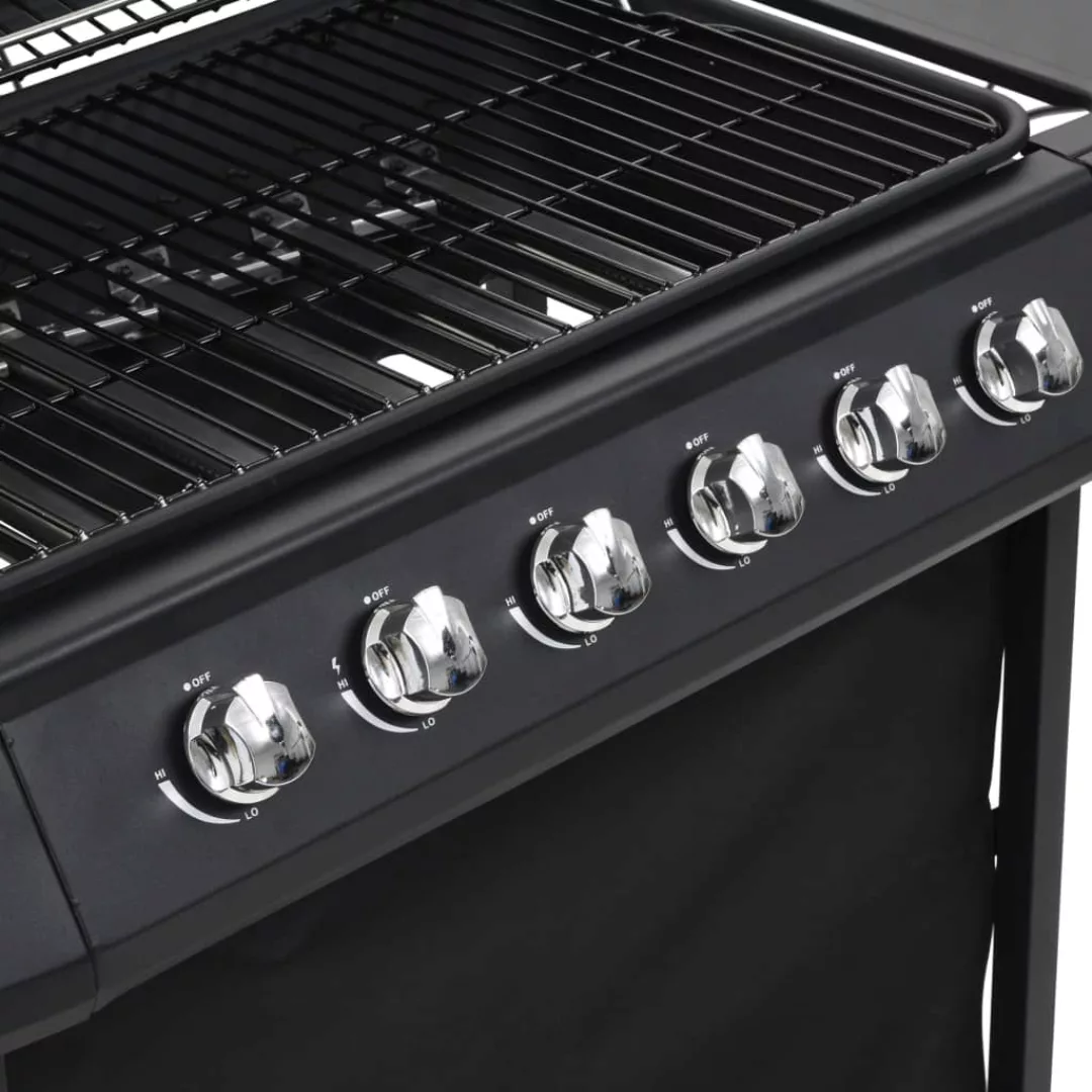 Gasgrill Mit 6 Brennern Stahl Schwarz günstig online kaufen