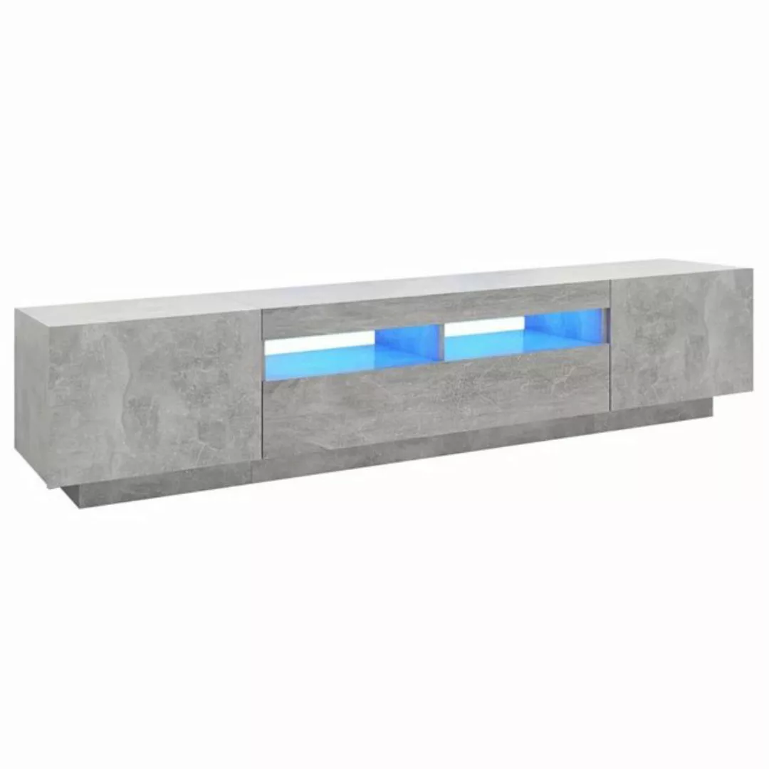 vidaXL TV-Schrank TV-Schrank mit LED-Leuchten Betongrau 200x35x40 cm Lowboa günstig online kaufen