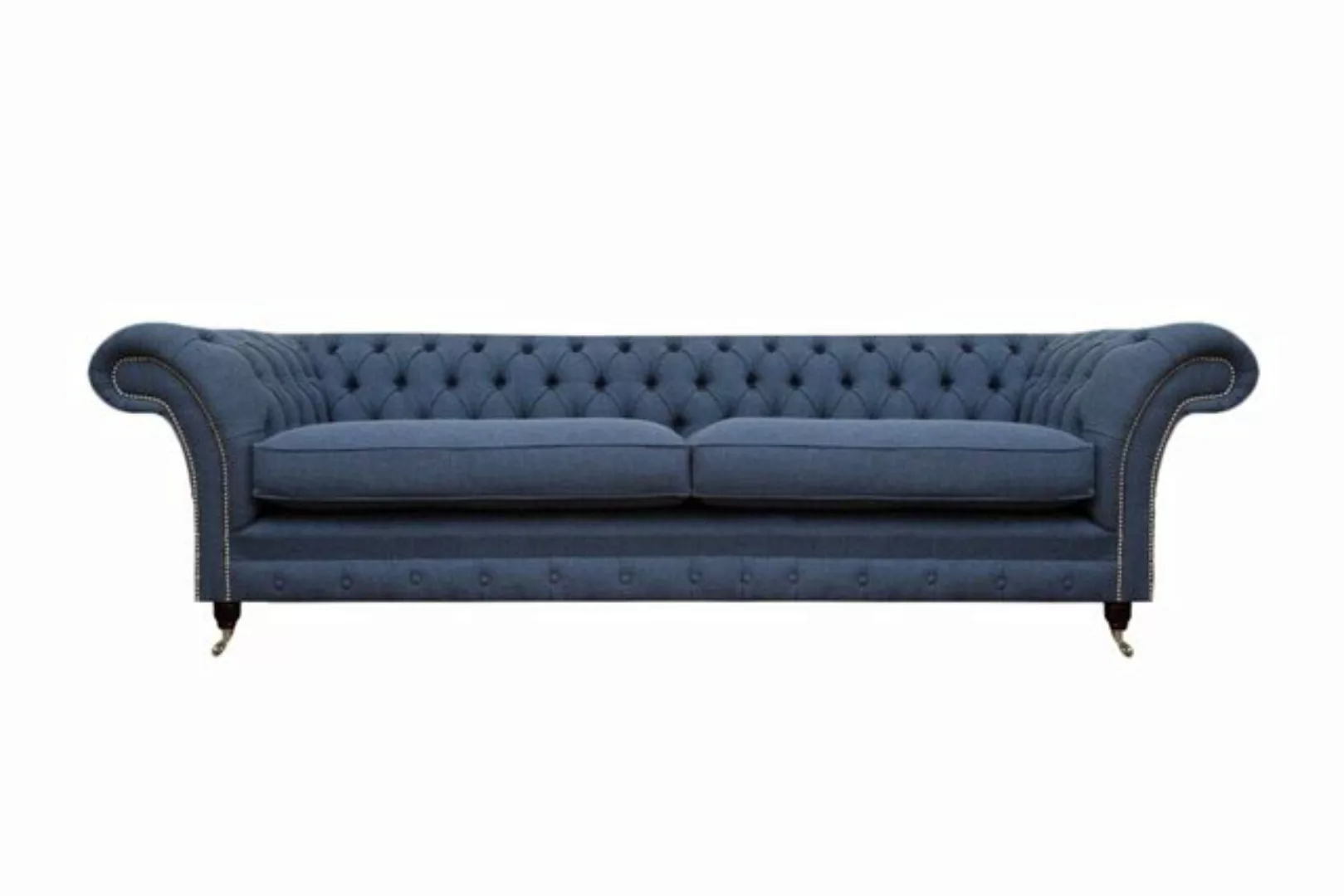 JVmoebel Chesterfield-Sofa Luxus Sofa Couch Zweisitzer Blau Textil Stoff Wo günstig online kaufen