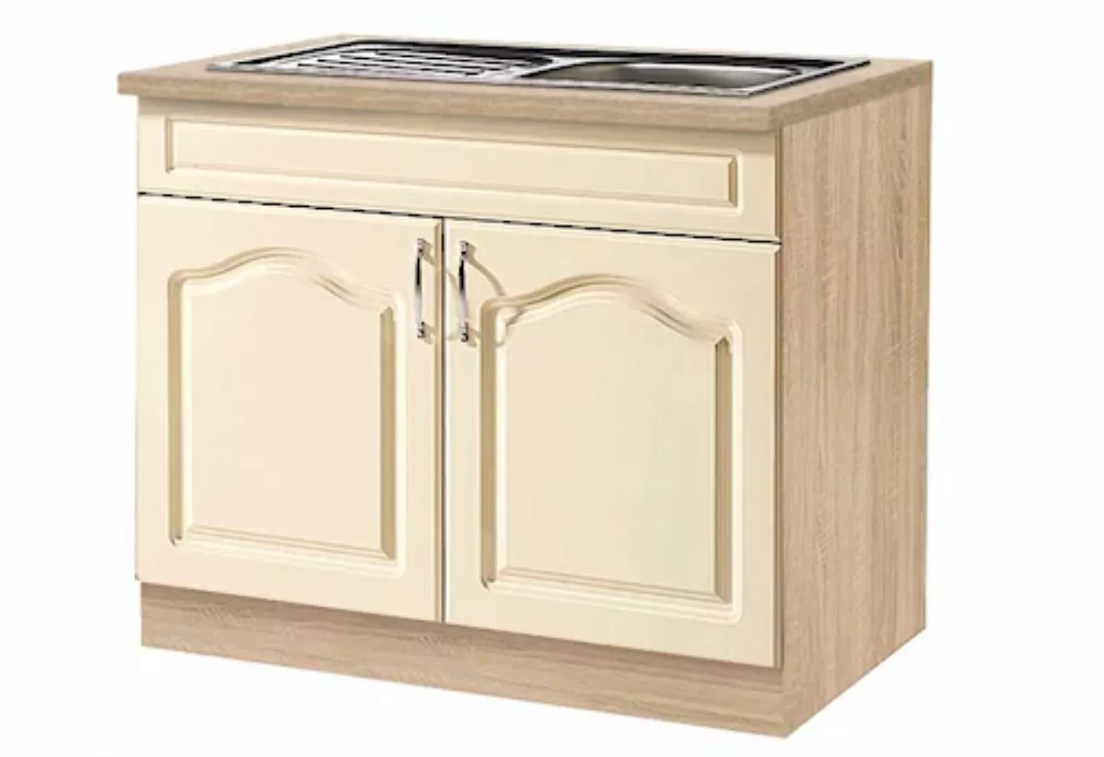wiho Küchen Spülenschrank "Linz", 100 cm breit, in Landhaus-Optik günstig online kaufen