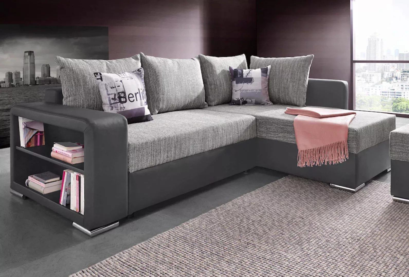 COLLECTION AB Ecksofa "John L-Form", mit Bettfunktion, Bettkasten und integ günstig online kaufen