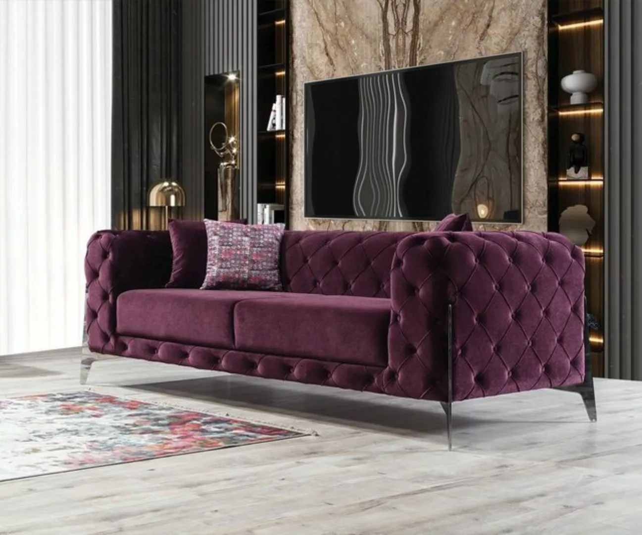 Villa Möbel Sofa Bari, 1 Stk. 3-Sitzer, Quality Made in Turkey, Luxus-Micro günstig online kaufen