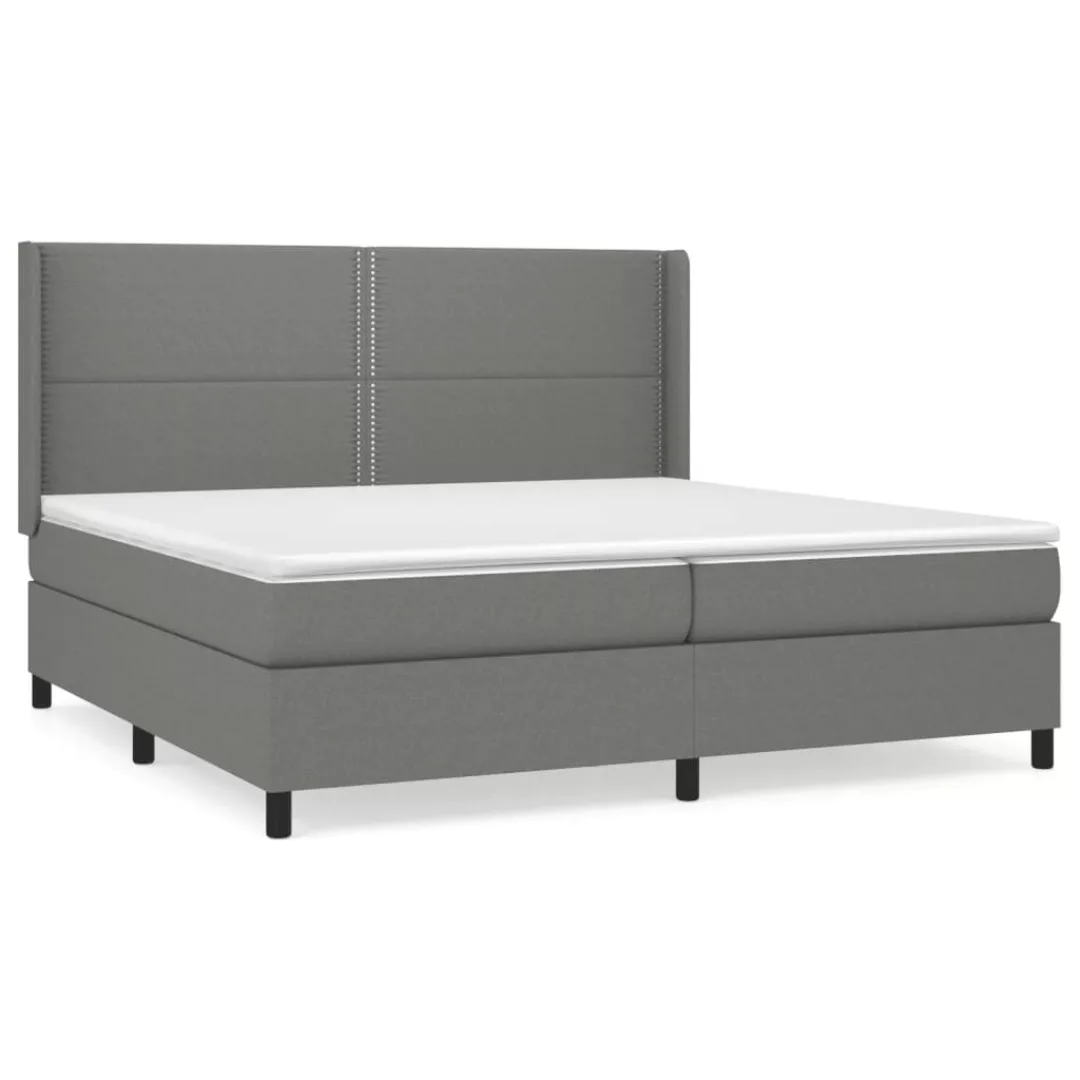 Vidaxl Boxspringbett Mit Matratze Dunkelgrau 200x200 Cm Stoff günstig online kaufen