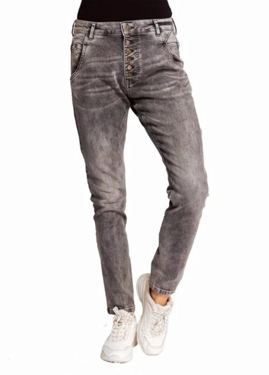 Zhrill Mom-Jeans Boyfriend Jeans AMY Grey angenehmer Tragekomfort günstig online kaufen