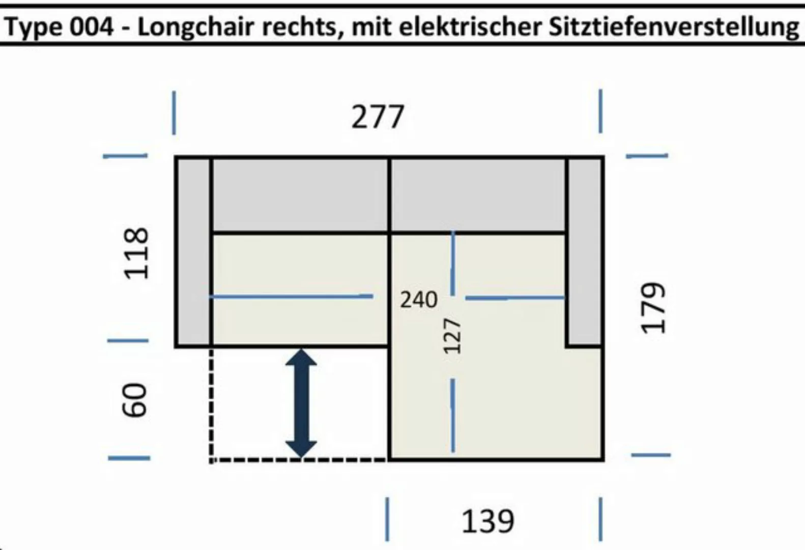 freiraum Wohnlandschaft Wolve, elektr. Sitzverstellung, 2 Kissen, hellgrau günstig online kaufen