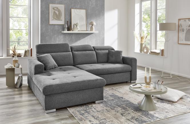 Ecksofa mit Schlaffunktion und Bettkasten ca. 185x244 cm Ottomane links Sil günstig online kaufen