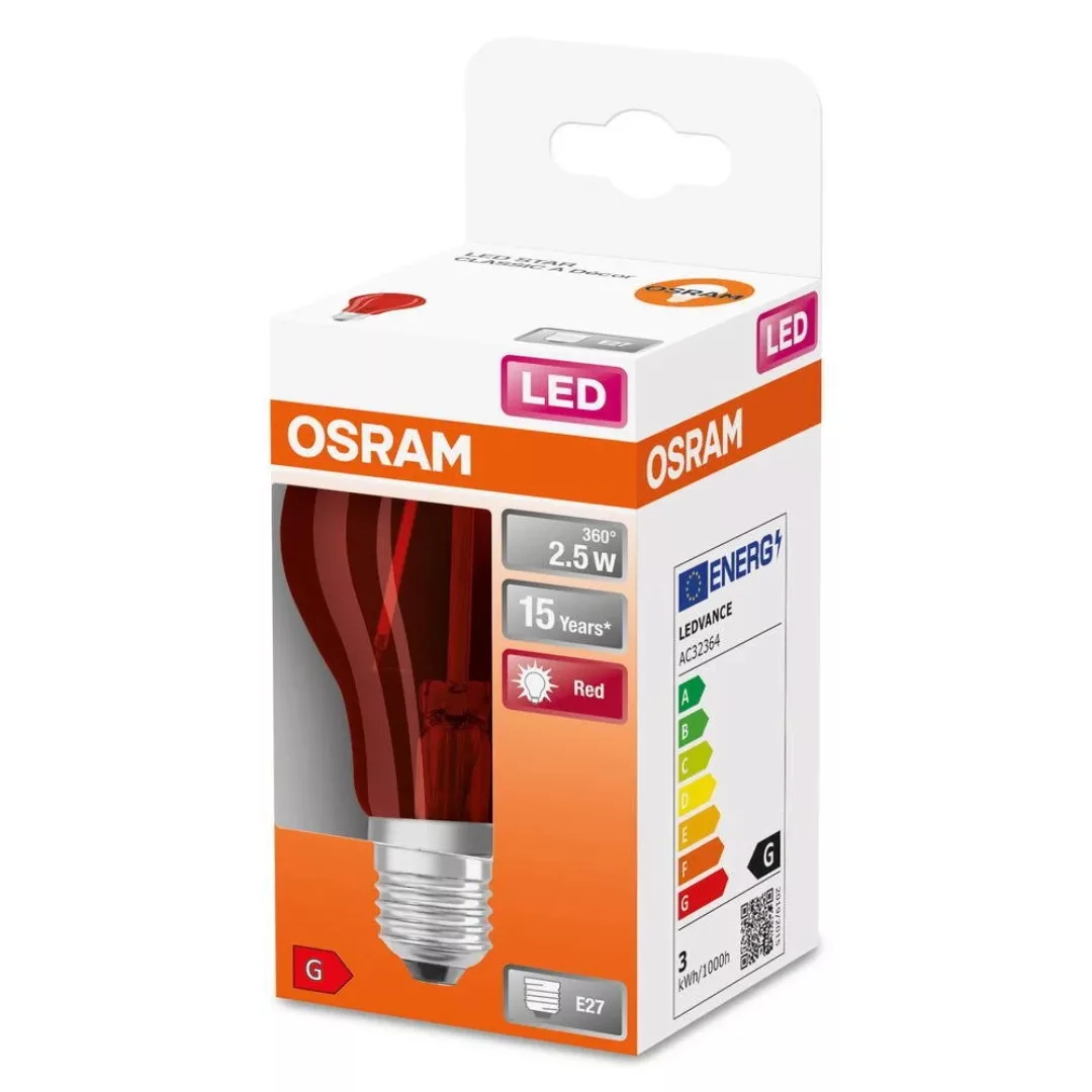 OSRAM LED-Lampe E27 Star Décor Cla A 2,5W, rot günstig online kaufen