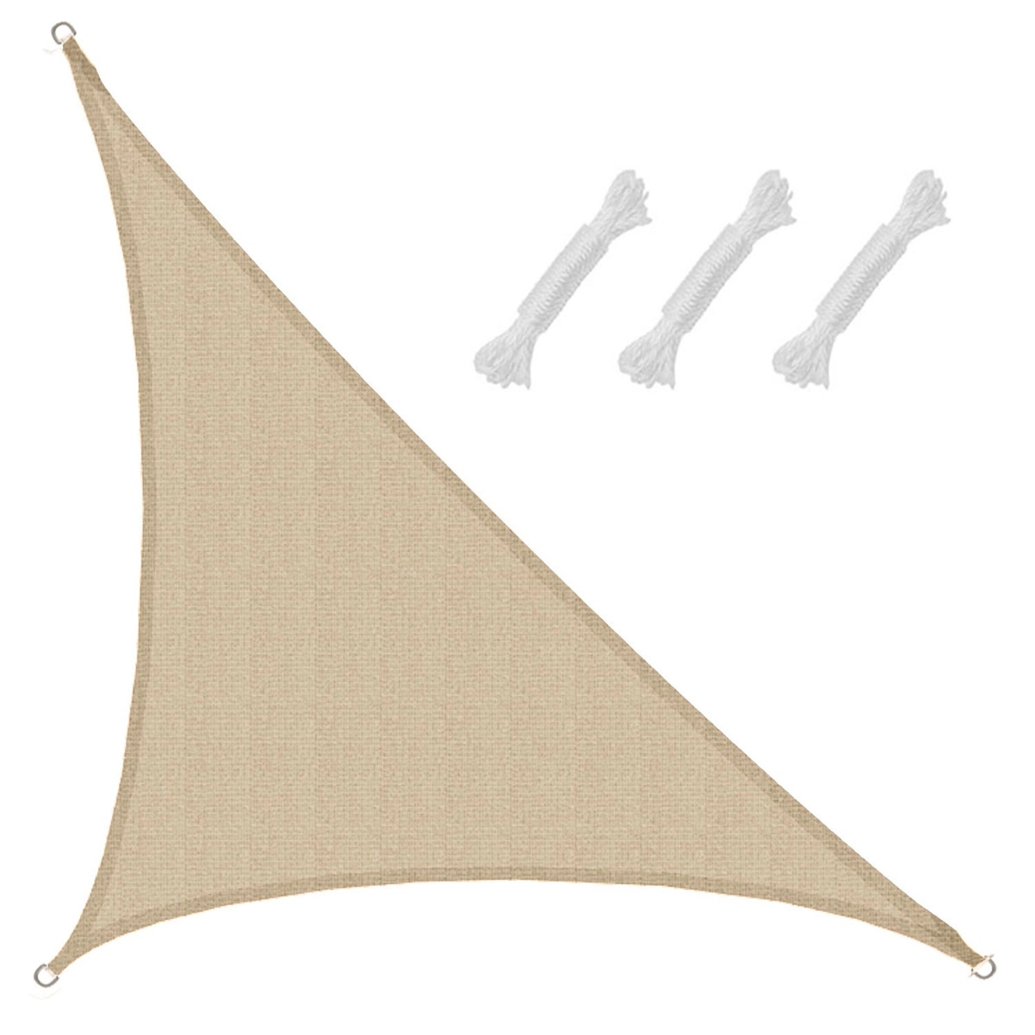 AMANKA HDPE Sonnensegel - 4,2 x 4,2 x 6 m Dreieck Beige günstig online kaufen