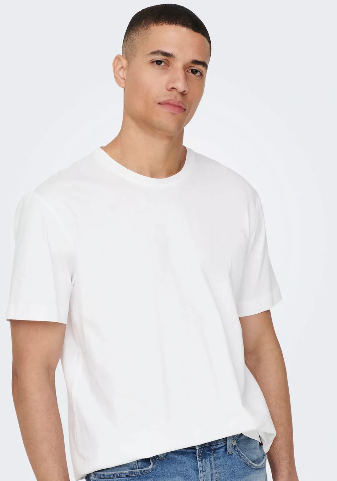 ONLY & SONS Rundhalsshirt "ONSMAX LIFE REG SS STITCH TEE" günstig online kaufen