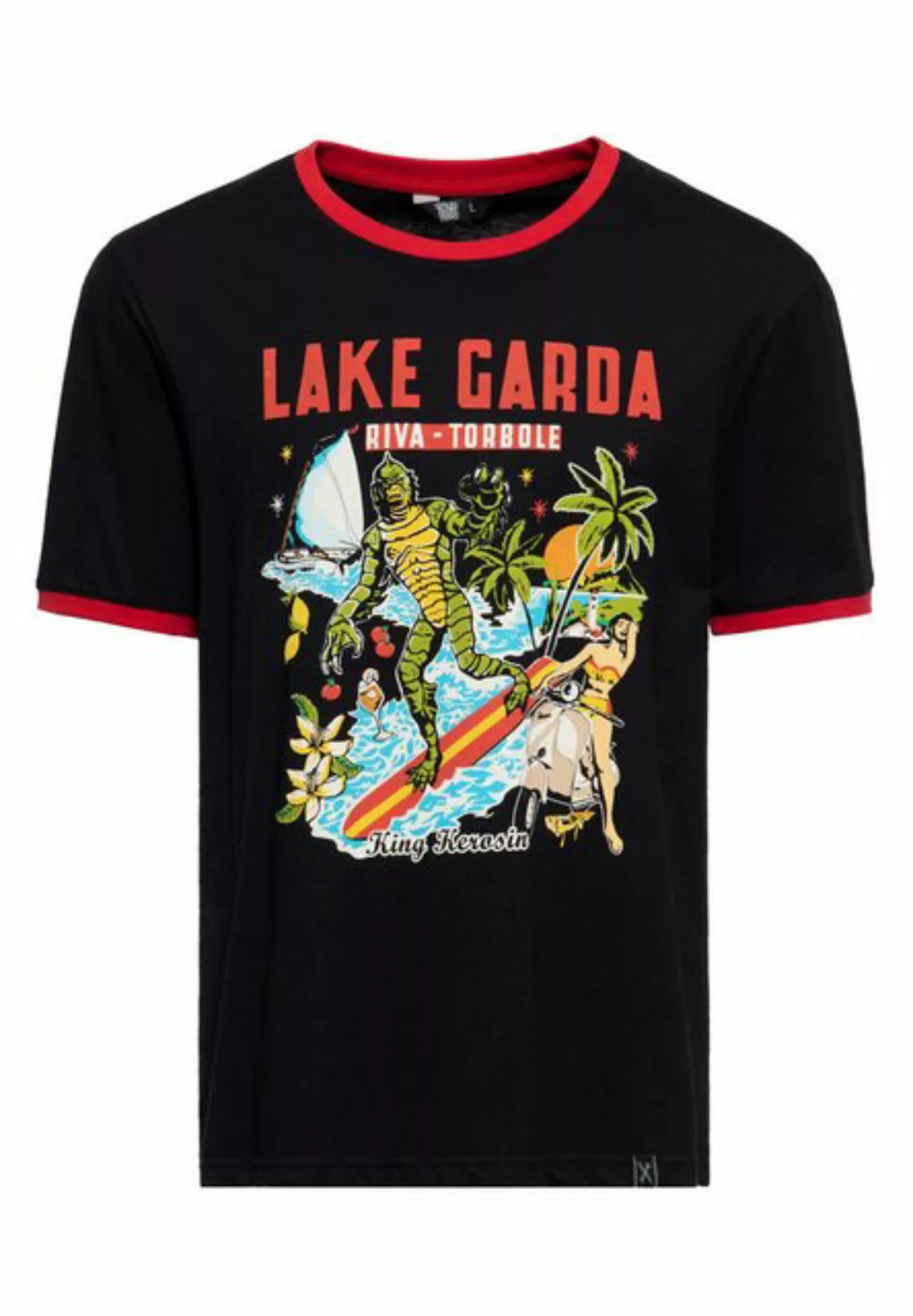 KingKerosin Print-Shirt Lake Garda mit Artwork-Print günstig online kaufen