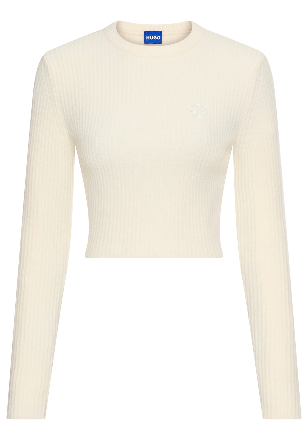 HUGO Blue Rundhalspullover "Skitty", mit Wollanteil, Slim Fit, cropped günstig online kaufen