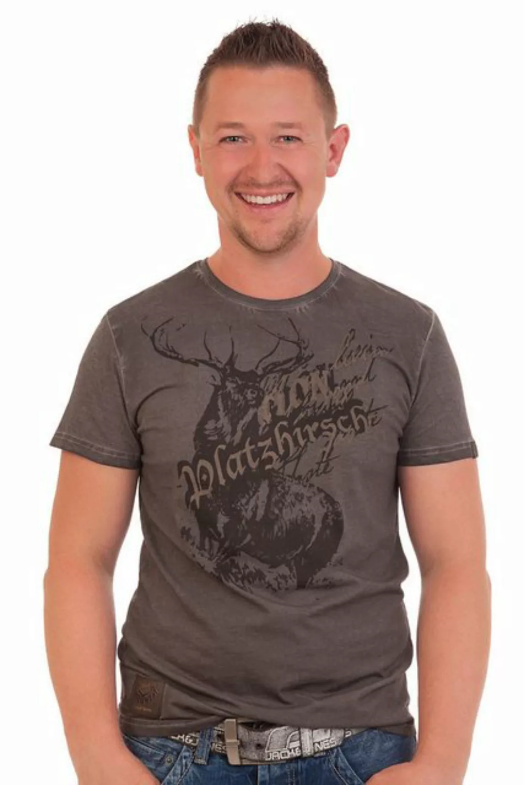 Hangowear Trachtenshirt Trachtenshirt Herren - GARRY - anthrazit günstig online kaufen