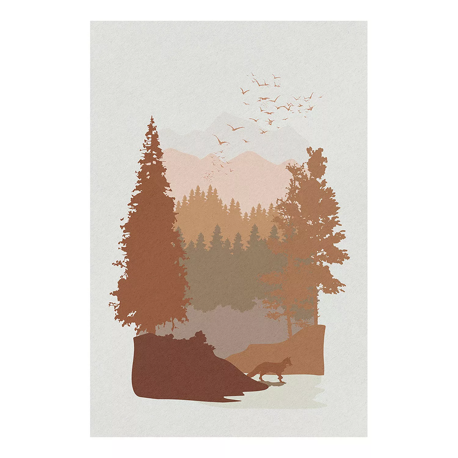 artgeist Wandbild Autumn in the Mountains (1 Part) Vertical grau/braun Gr. günstig online kaufen