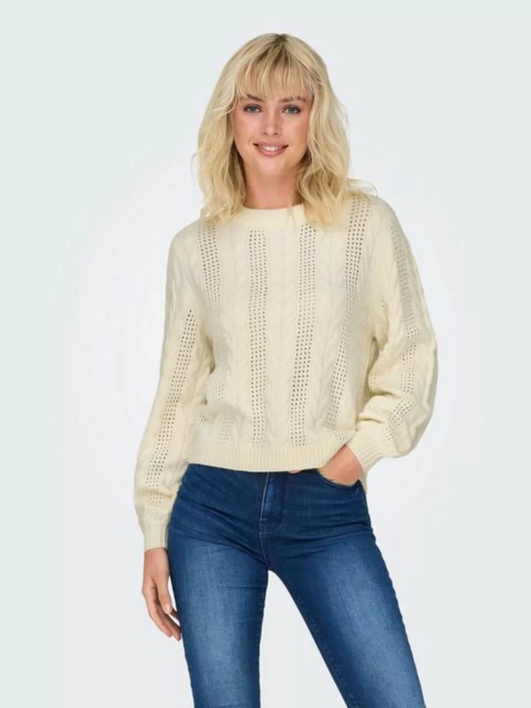 ONLY Strickpullover Pullover Strick Rundhals Langarm regular fit ONLRUBINA günstig online kaufen