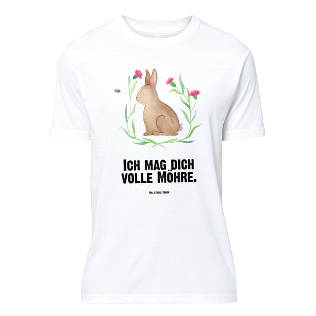 Mr. & Mrs. Panda T-Shirt Hase sitzend - Weiß - Geschenk, T-Shirt mit Spruch günstig online kaufen