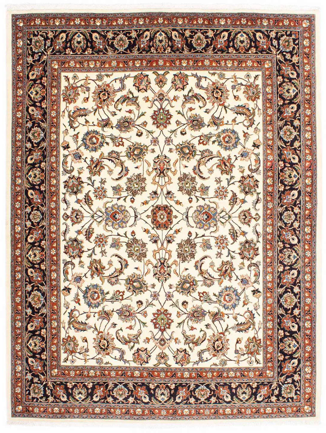 morgenland Wollteppich »Kaschmar Blumenmuster Blu scuro 342 x 248 cm«, rech günstig online kaufen