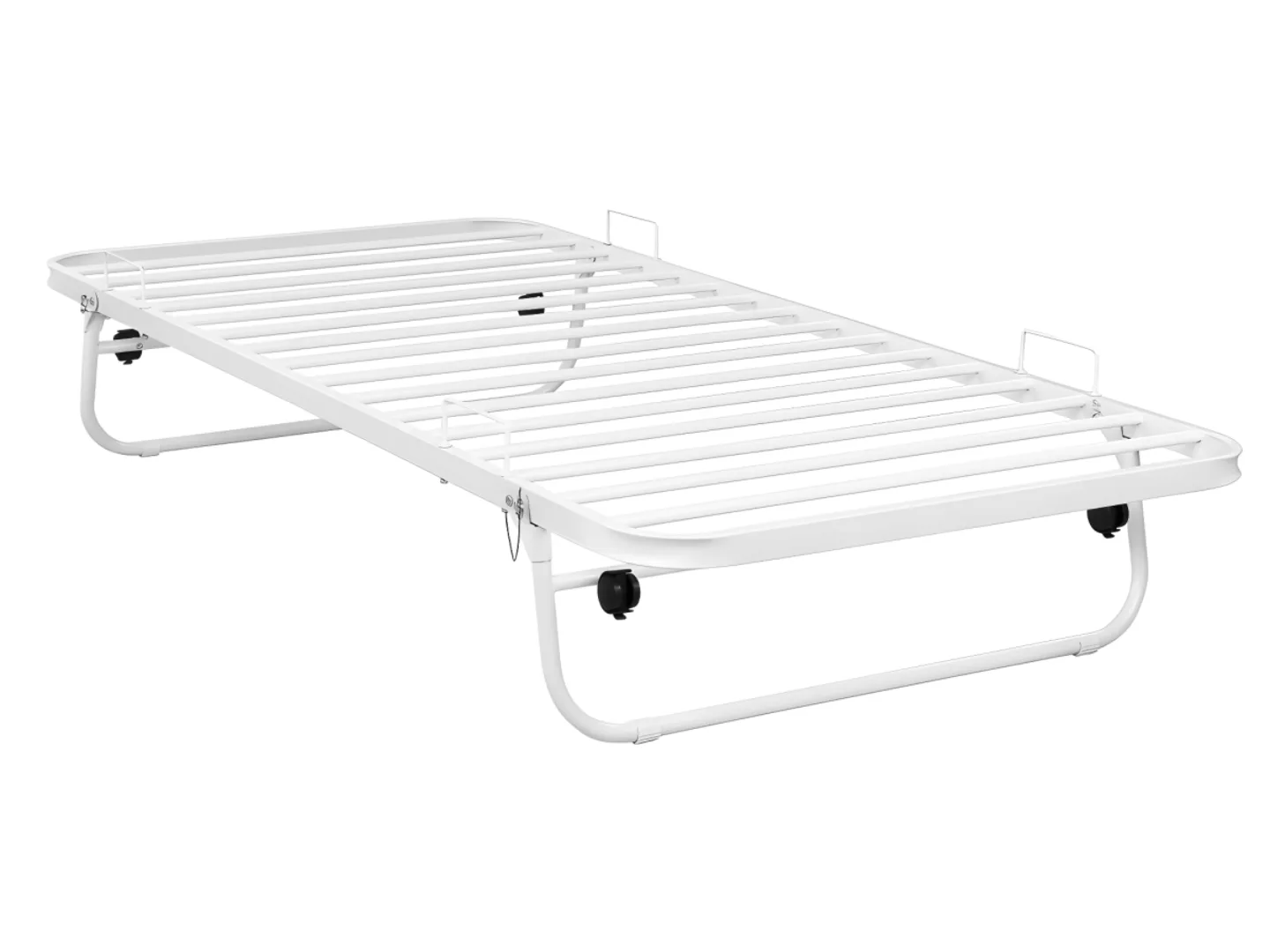 Klappbett + Lattenrost - Metall - 90 x 190 cm - Weiß - ADONIS günstig online kaufen