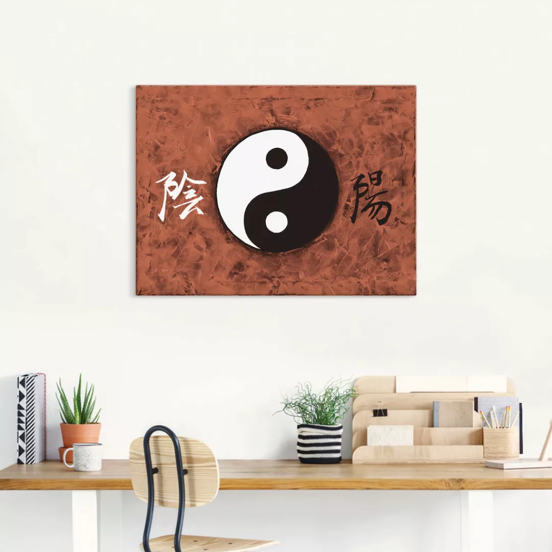 Artland Leinwandbild »Ying & Yang_braun«, Zeichen, (1 St.), auf Keilrahmen günstig online kaufen