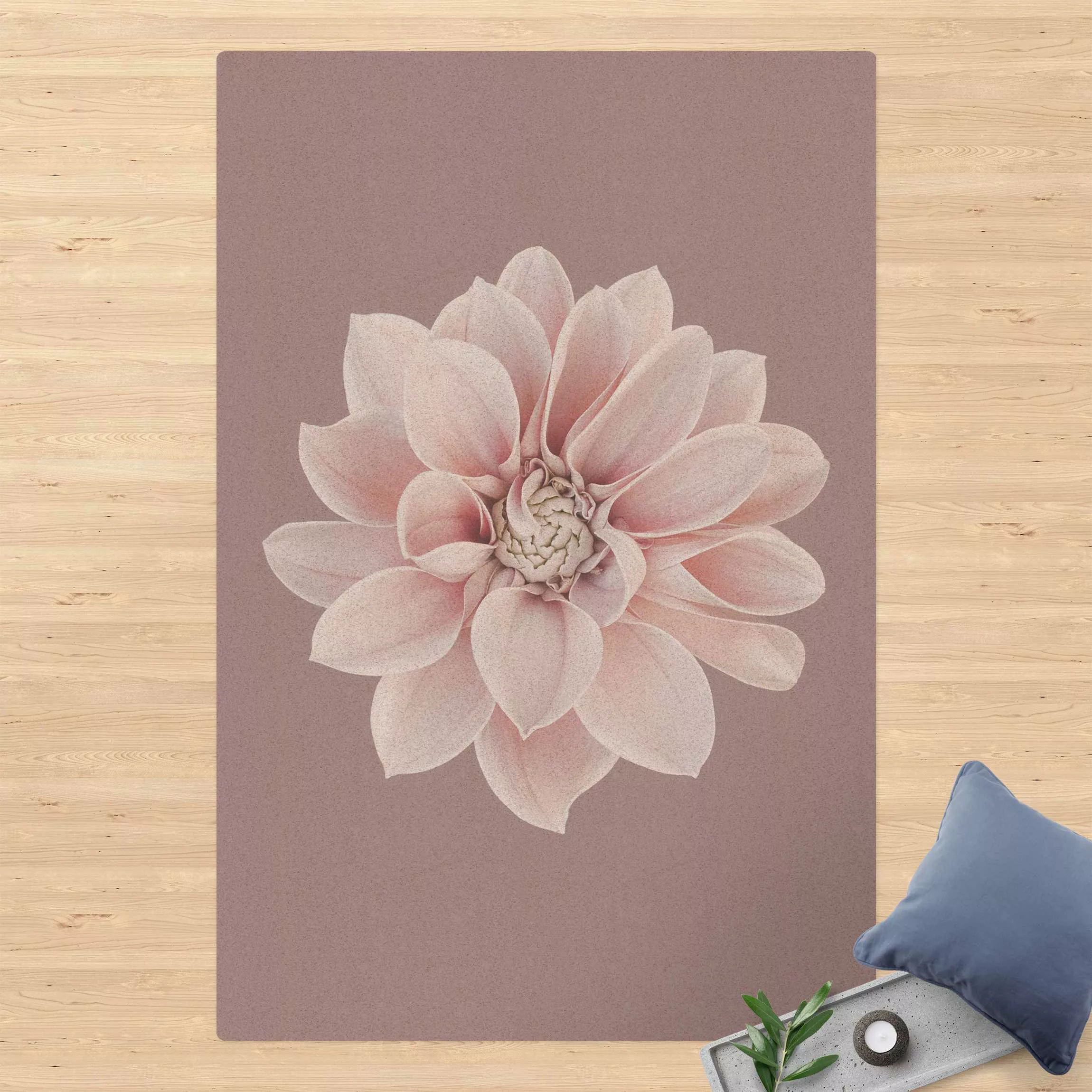 Kork-Teppich Dahlie Blume Lavendel Weiß Rosa günstig online kaufen