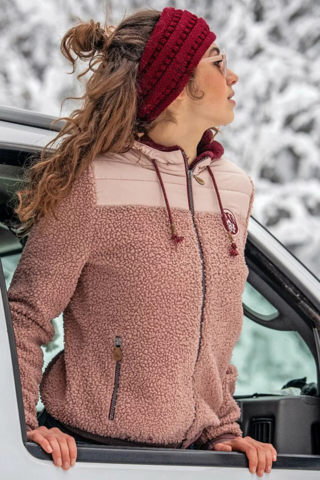 Piz Palü Outdoorjacke Plüschjacke - FALKENSTEIN - rosa günstig online kaufen