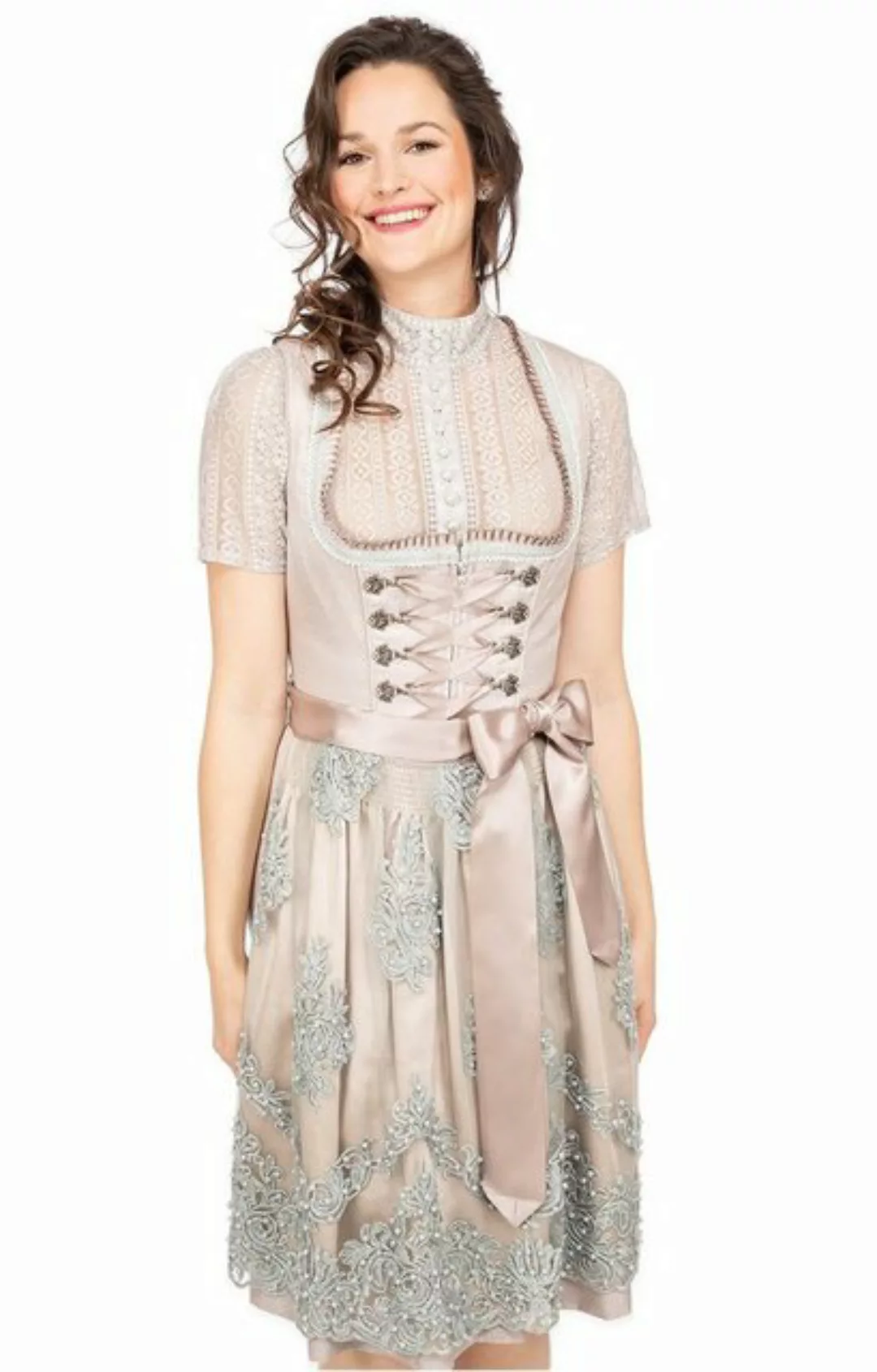 KRÜGER MADL & BUAM Trachtenkleid Midi Dirndl 2tlg. 60cm 416265-060-43 hellg günstig online kaufen