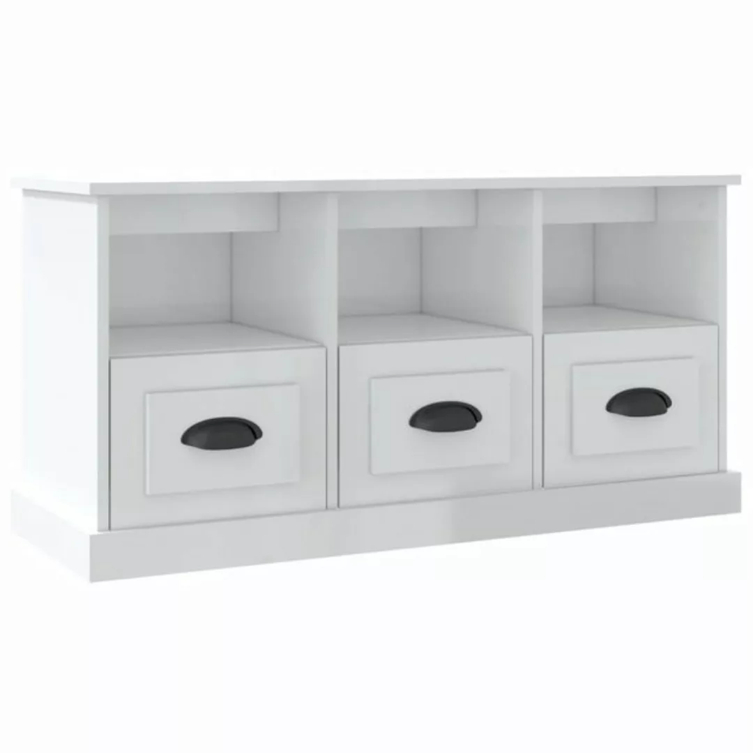 furnicato TV-Schrank Hochglanz-Weiß 100x35x50 cm Holzwerkstoff (1-St) günstig online kaufen