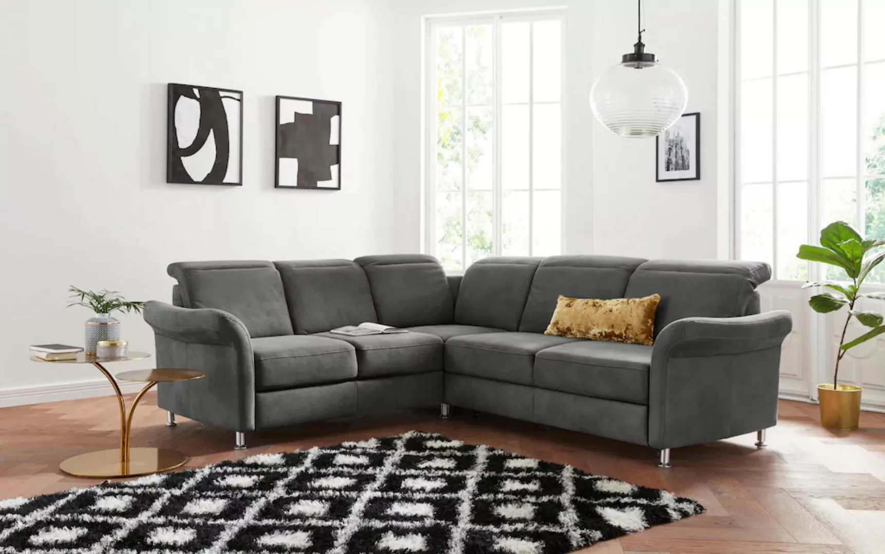sit&more Ecksofa "Darwin L-Form", inklusive Federkern, wahlweise mit Kopfte günstig online kaufen