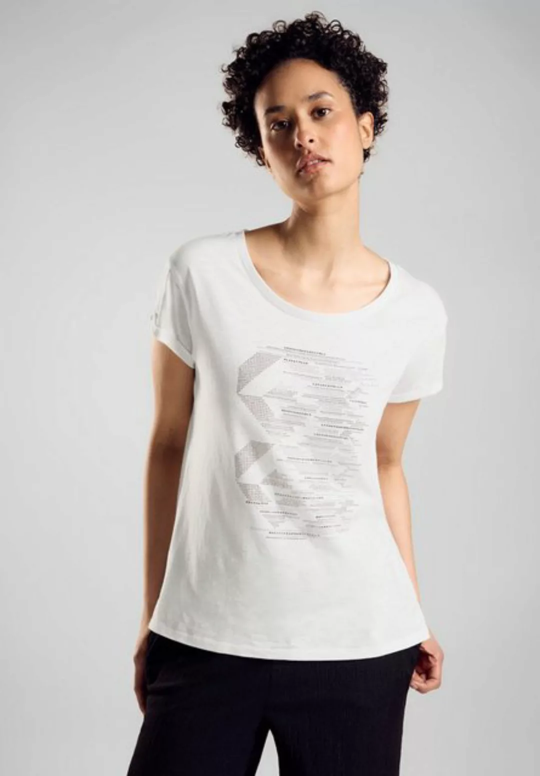 STREET ONE T-Shirt mit Glitzersteinen günstig online kaufen