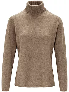 Rollkragen-Pullover aus Schurwolle und Kaschmir include beige günstig online kaufen