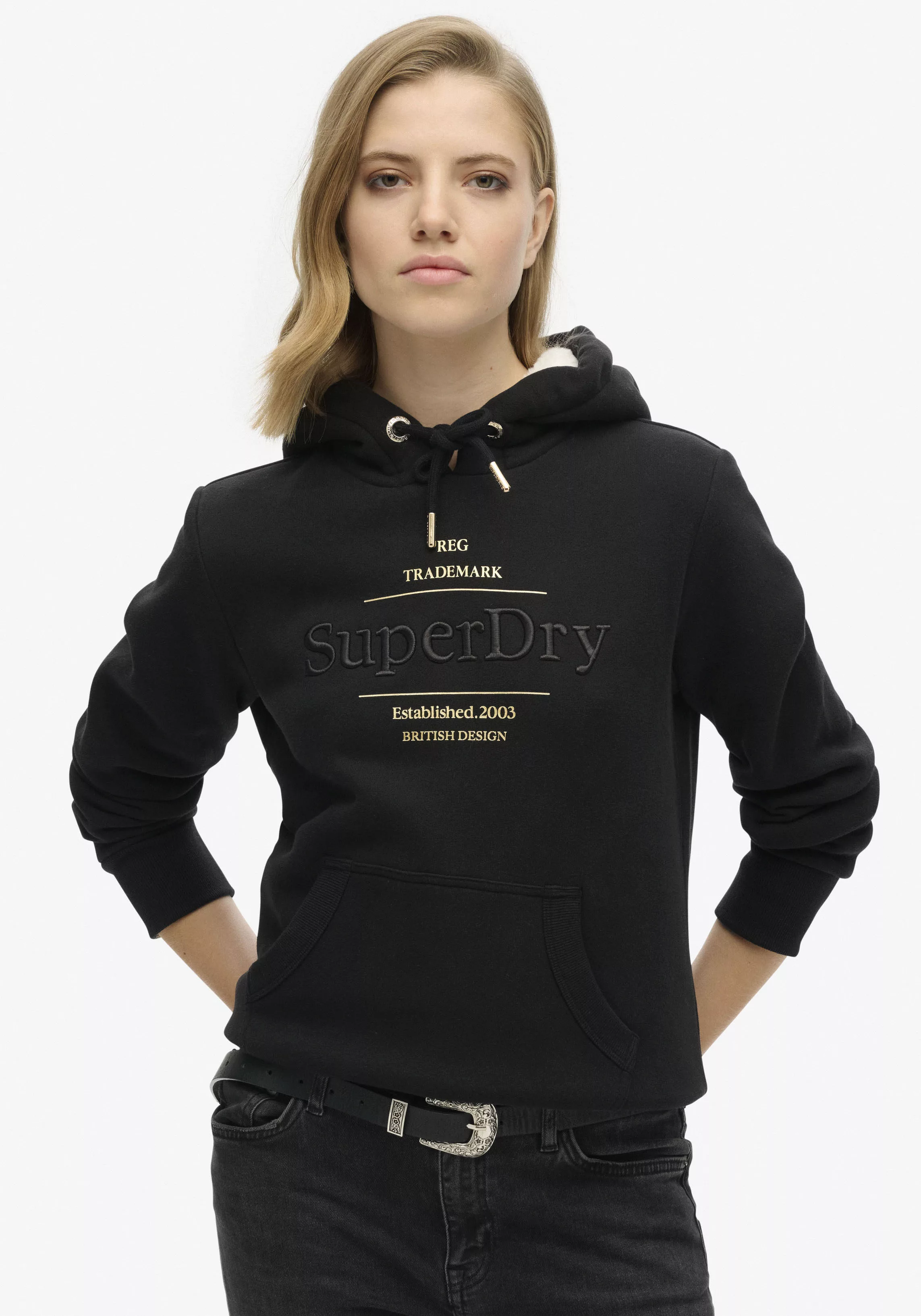 Superdry Kapuzensweatshirt Luxe Metallic Logo Hoodie günstig online kaufen